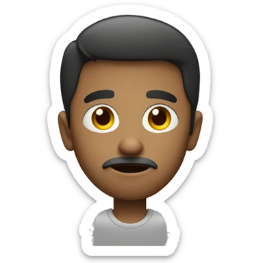 interested curious guy holding his hands together, raising one eye brow, mogging sticker