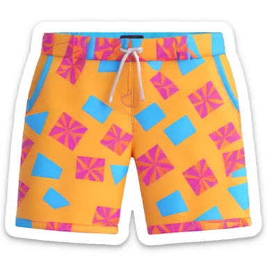 bright patterned bermuda shorts with stylish sunglasses sticker