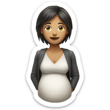 Mujer con flequillo embarazada  sticker