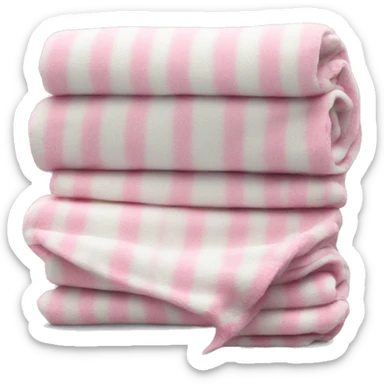 Plad white and pink blanket folded  sticker
