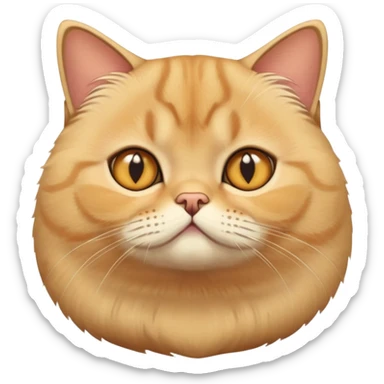 Golden British shorthair cat with round face and plush fur sticker