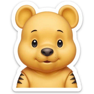 winee the pooh with yellow pastel skin cute and with no body no shirt only the head sticker