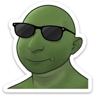 Black guy with sunglasses bald sticker