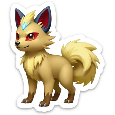 Manectric-Zorua-Yamper-Fakémon-hybrid-creature (full body)  sticker