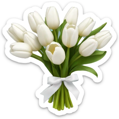 white tulip bouquet  sticker