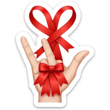 finger with ribbon sticker