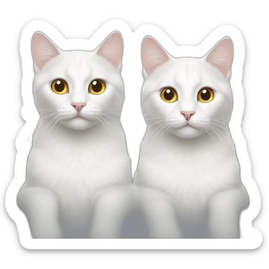 two-white-cats-2 sticker