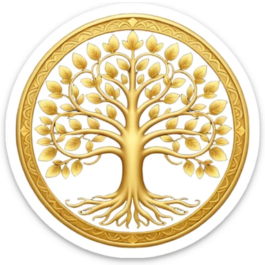 Golden mandala tree sticker