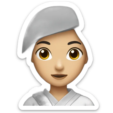 ninja girl black hair sticker