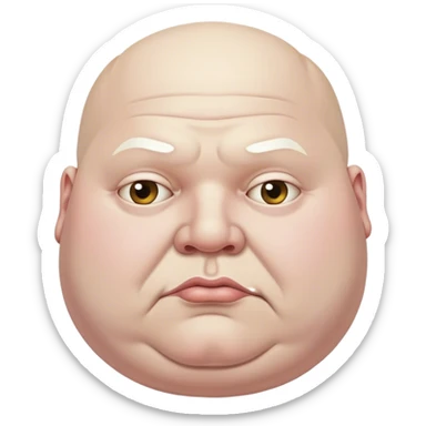 Morbidly obese white bald man  sticker