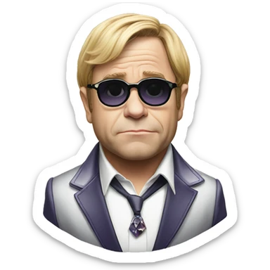 Elton John sad sticker