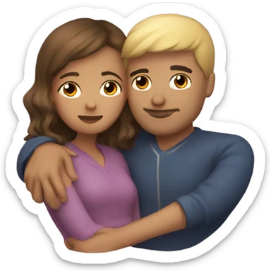 Couple cuddling  sticker