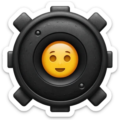 create a black hail camera aperture emoji di 24px sticker