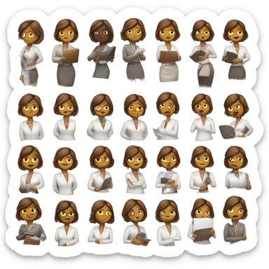 busy working girl sticker