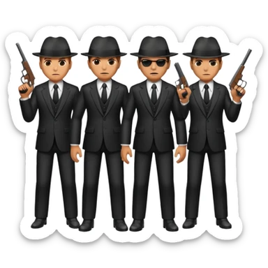 4 mafia members guns sticker