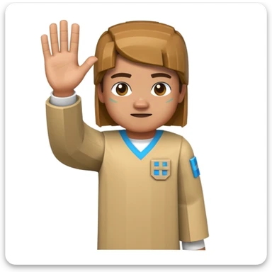 minecraft character, blocky, waving hand sticker