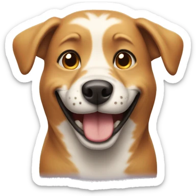 Dog with a cheesy grin sticker