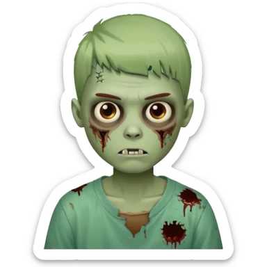 Garoto zumbi com camisa alternativa cabelo castanho quase tijelinha mas não tijelinha sticker