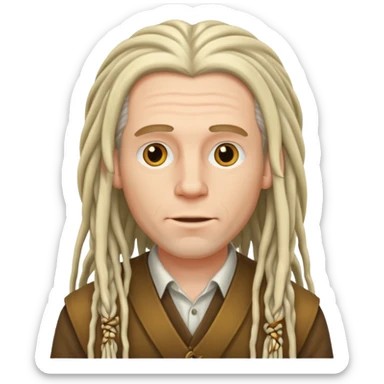 white man with long clean dreadlocks sticker