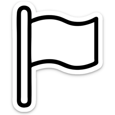 white flag minimalistic icon sticker