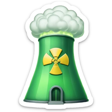 nuclear power plant with green radioactive glow, more realistic, emoji style, option 1 sticker