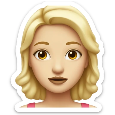 blonde girl, plump lips, half-lidded eyes sticker