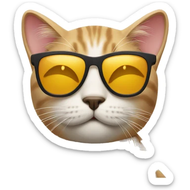 Cat with sunglasses sticker