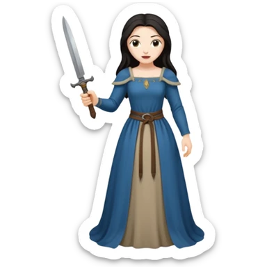 medieval woman holding a knife sticker