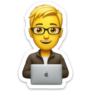 Programmeur fou sur son macbook sticker