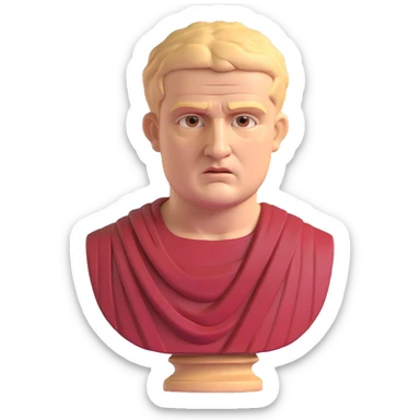 bust of Tiberius Gracchus, Roman toga, serious expression sticker
