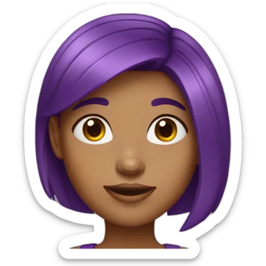  Girl woth purple hair sticker