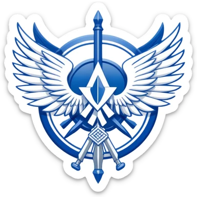 Survey Corps logo from Attack on Titan, Wings of Freedom emblem, overlapping blue and white wings sticker