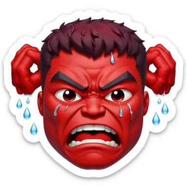 hulk vermelho chorando sticker
