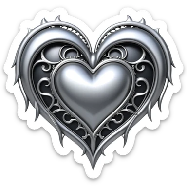 sorayama giger gothic ornament heart sticker