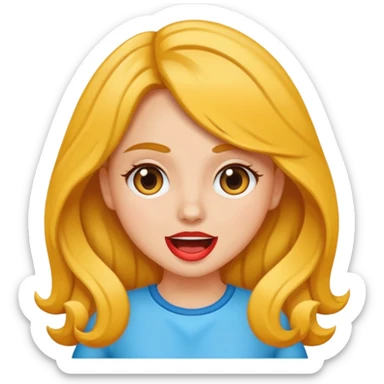 Una chica haciendo lengua de señas pelinegra con el cabello ondulado sticker