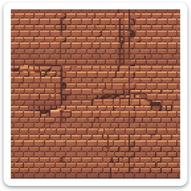 brick wall viewed from the side, perspective view sticker