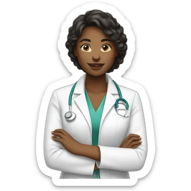 YOUNG WOMAN PHARMACIST IN WHITE COAT sticker