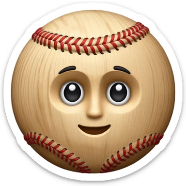 Es un tronco con cara amigable y un bate de beisboll sticker
