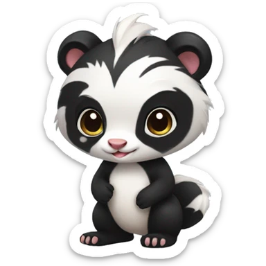 Cute skunk-panda-ferret-hybrid full body sticker