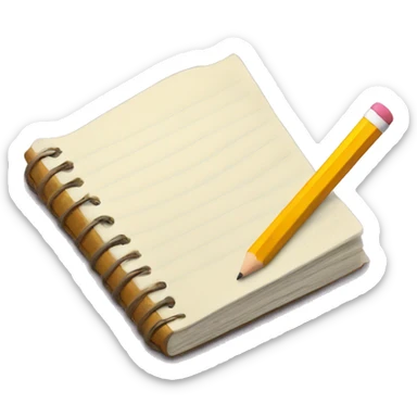 notebook and a pencil sticker