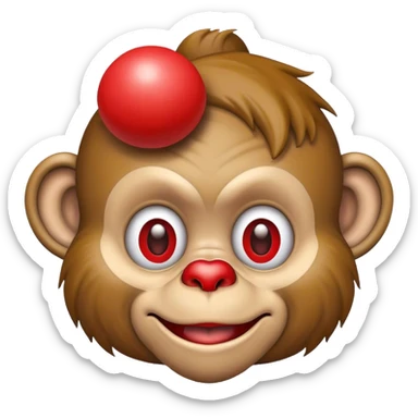 mix between the clown emoji and the hear no evil monkey emoji sticker