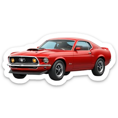 A 1969 model ford mustang sticker
