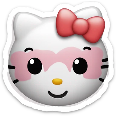 Un emoji de hello kitty con un corazón  sticker