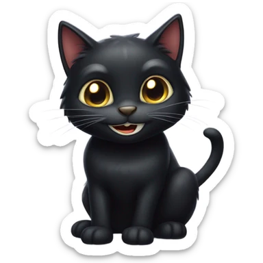  black cat with mischievous smile like he wants to do something freaky ahhh to u sticker