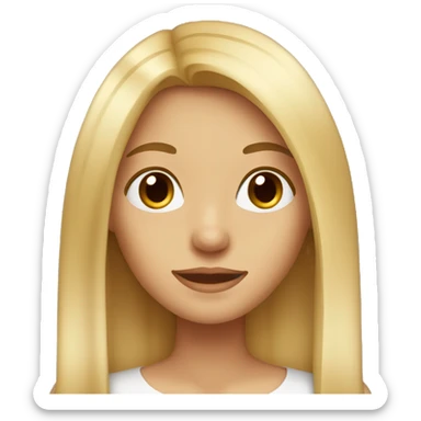 Blonde girl with brown eyes with long and straight hair sticker