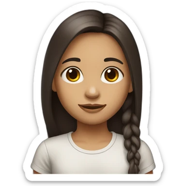 Girl approximately 10 years old, long dark brown straight hair sticker