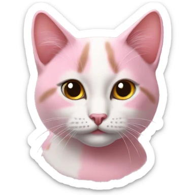 pembe kalpli gözlü kedi sticker