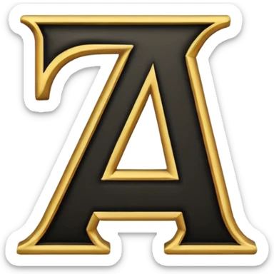 letter Z in black and gold sticker