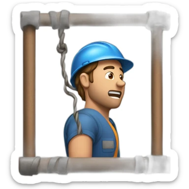 A man gets hit in the head with a rebar sticker