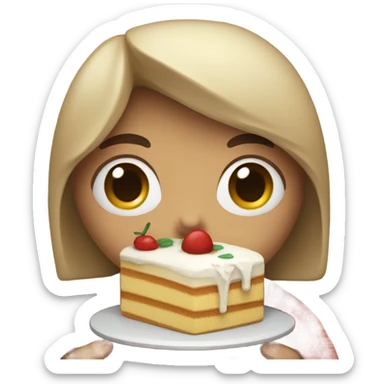 Person is feeling sick and eating cake sticker